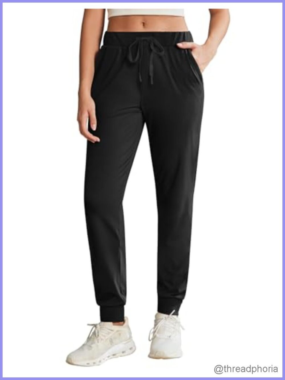 Women's Athletic Track Pants with Pockets High Waist Drawstring Joggers